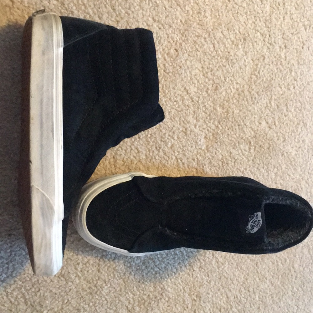 Vans - Black laceless high top velvet sneakers - Picture 2 of 2